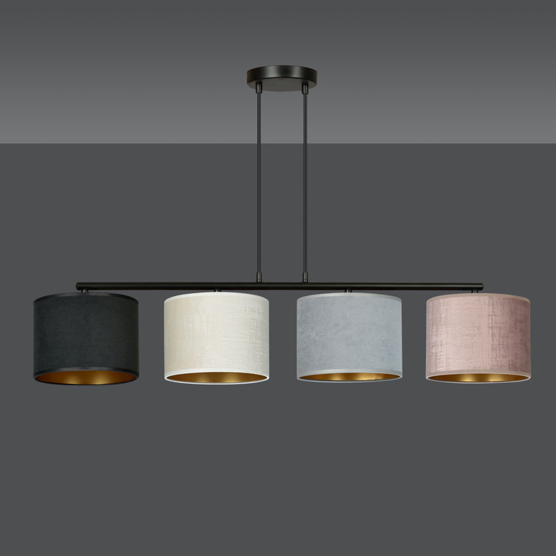 Eamie 4 - Light Kitchen Island Drum Pendant, Multicolour