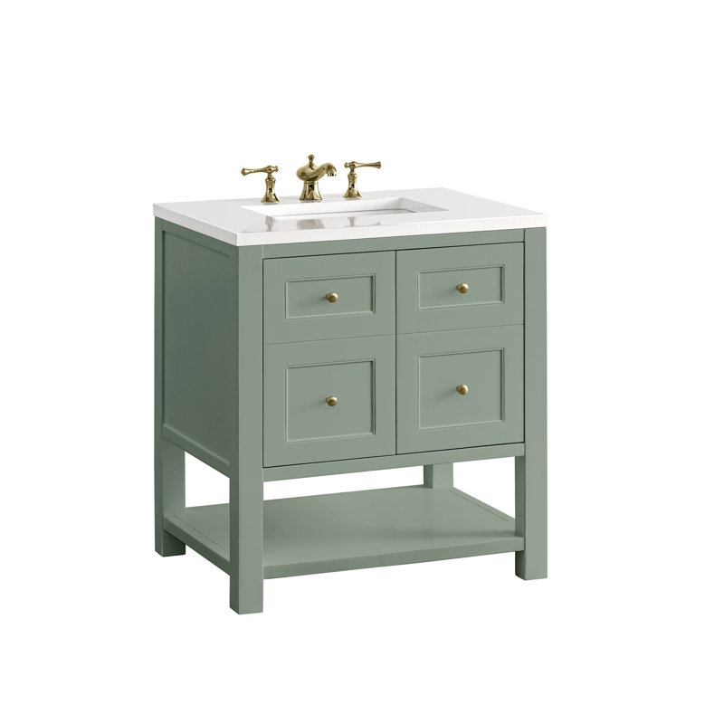 Breckenridge 30'' W Single Vanity, Charcoal Soapstone, Smokey Celadon, 8" Widespread