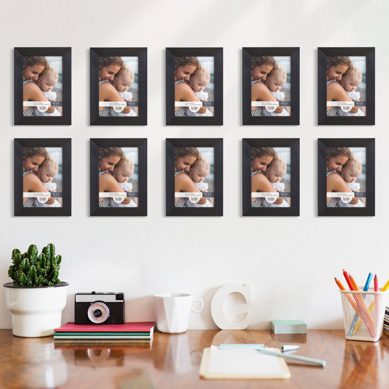 Wood Picture Frame - Set of 10, Ebony, 4" x 6"