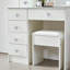 Bureau de coiffeuse avec miroir et 10 lumières DEL Solymar, coiffeuse de maquillage avec lumières et 6 tiroirs de rangement, coiffeuse à 3 tablettes cachées pour la chambre à coucher, blanc