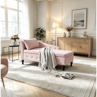 Eastham 58"L Velvet Storage Chaise Lounge
