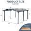 Abri d'auto arqué avec cadre en aluminium et panneaux en polycarbonate - 12 x 16 x 8 pi