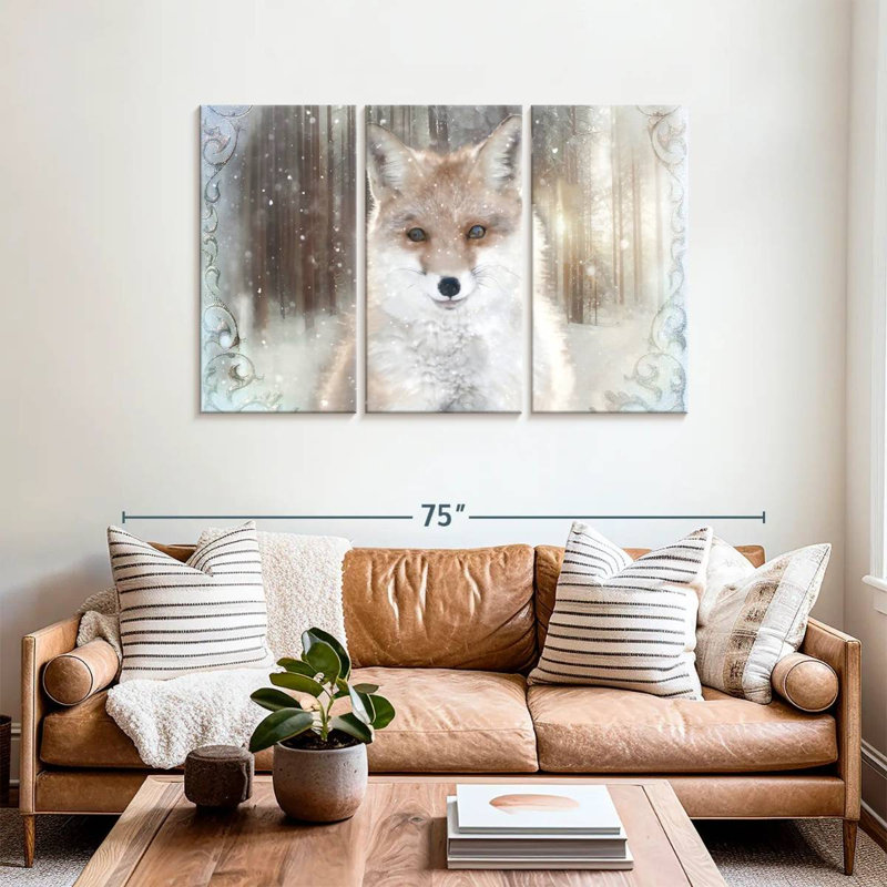 Enchanted Winter Fox, 36" H x 57" W
