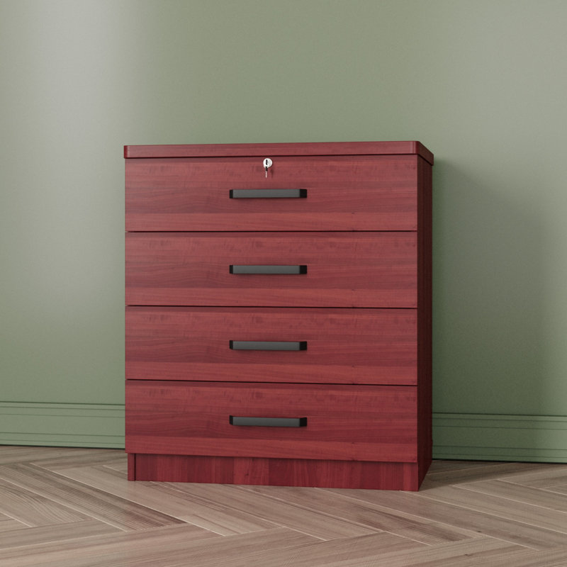Commode 4 tiroirs Khymani, Acajou