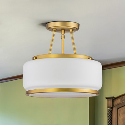Akima 3 - Light Glass Drum Semi Flush Mount Light