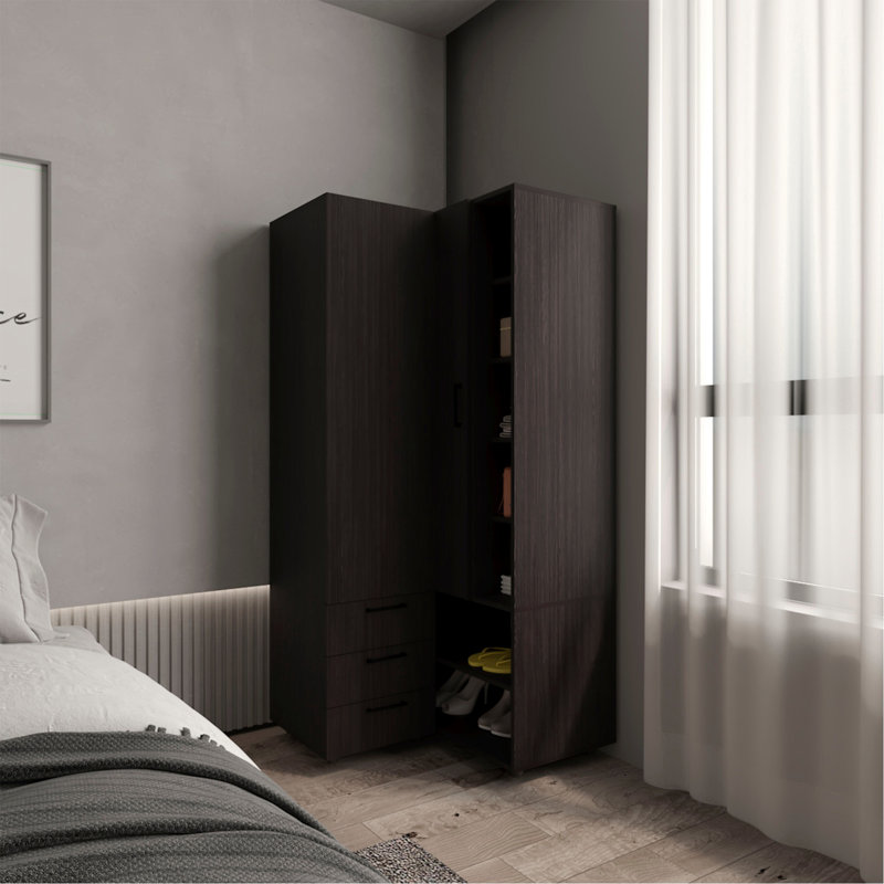 Armoire, chambre à coucher, noir