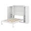 Armoire murale pleine grandeur avec lit escamotable avec 2 garde-robe et tablette de rangement, lit escamotable mural en bois Murphy, cadre de lit plateforme pliable multifonctionnel pour chambre d'amis-1908386251