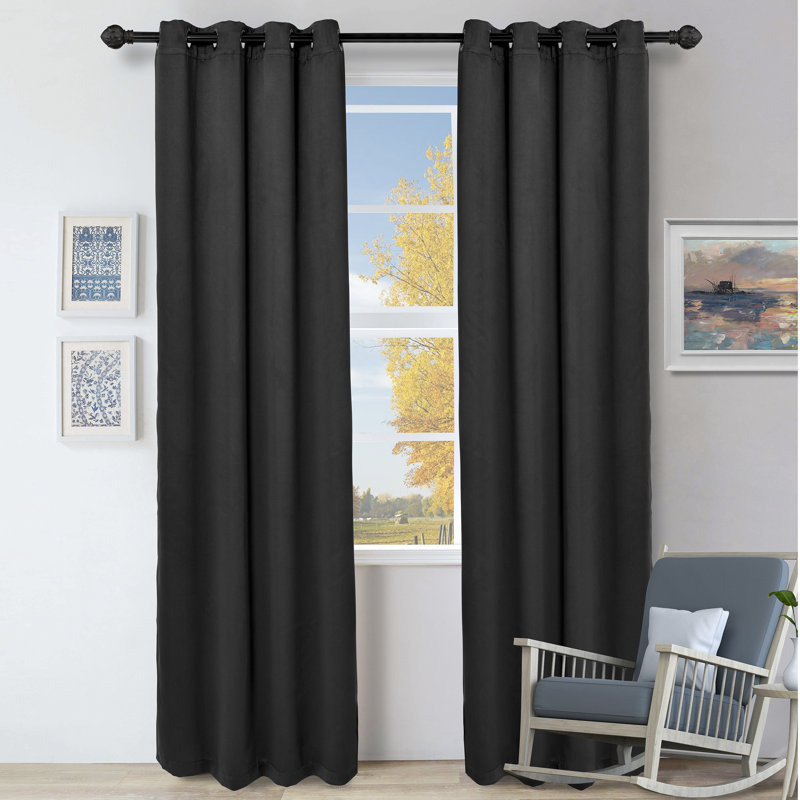 Paire de rideaux obscurcissant avec œillets Millendon, L 52 po x L 84 po, Cappuccino