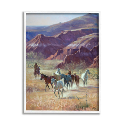 " Horses In Canyon Landscape " by Jack Sorenson Painting Print