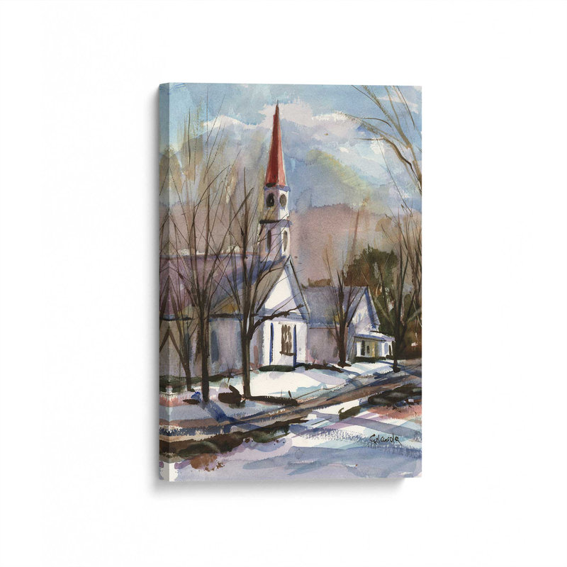 «Cumington Mass Steeple» par Stephen Calcasola, reproduction d'art sur toile, H 24 po x l 32 po