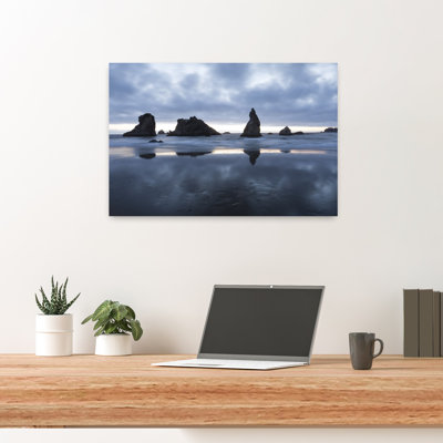 Rock Formations On The Beach Cannon Beach Samuel H. Boardman State Scenic Corridor Pacific Northwest Oregon USA by Dan Merkel - Wrapped Canvas Print
