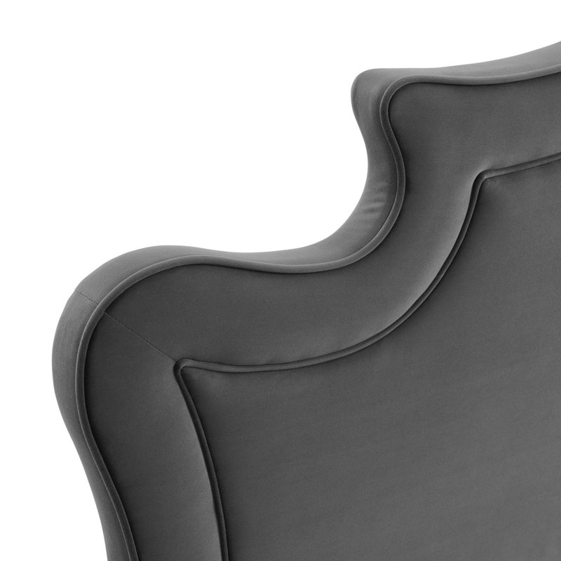 Modway Neena Performance Velvet Bed, Charcoal, Queen