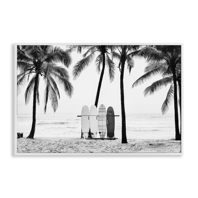 Centered Surf Boards View White Framed Giclee Art by Sisi and Seb