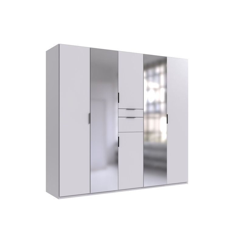Raelen 6 Door Manufactured Wood Wardrobe, White