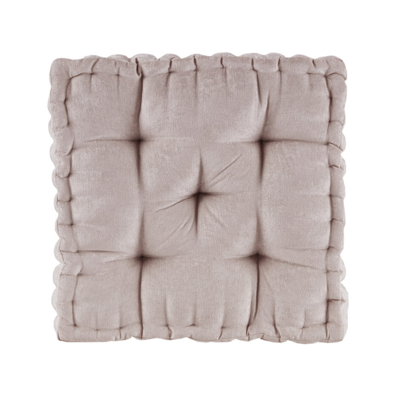 Coussin de sol carré en chenille poly A Alez, Marine, Carré de 24 po