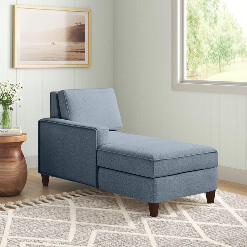 Chaise longue avec rangement Patnaude One, Polyester bleu