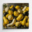 Légumes jaunes, courge d'été, art mural en métal brun-361393705
