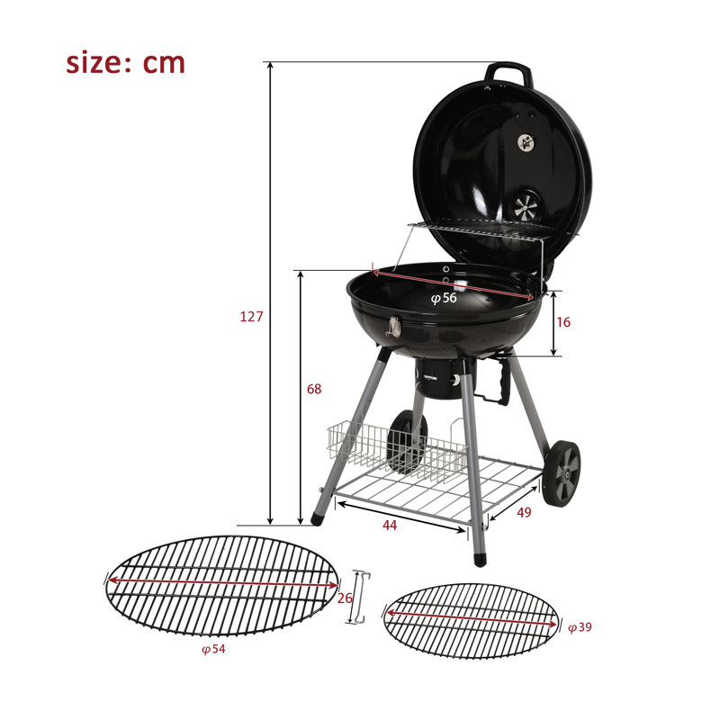 Dakota Fields Caralee 58cm W Kettle Charcoal Grill