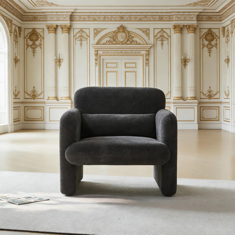 Fauteuil 34 "Boucle Cloud, Gris foncé antique