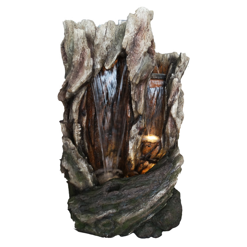 Fontaine d'extérieur à étages avec lumières DEL, H 63 po x l 31 po x P 40 po