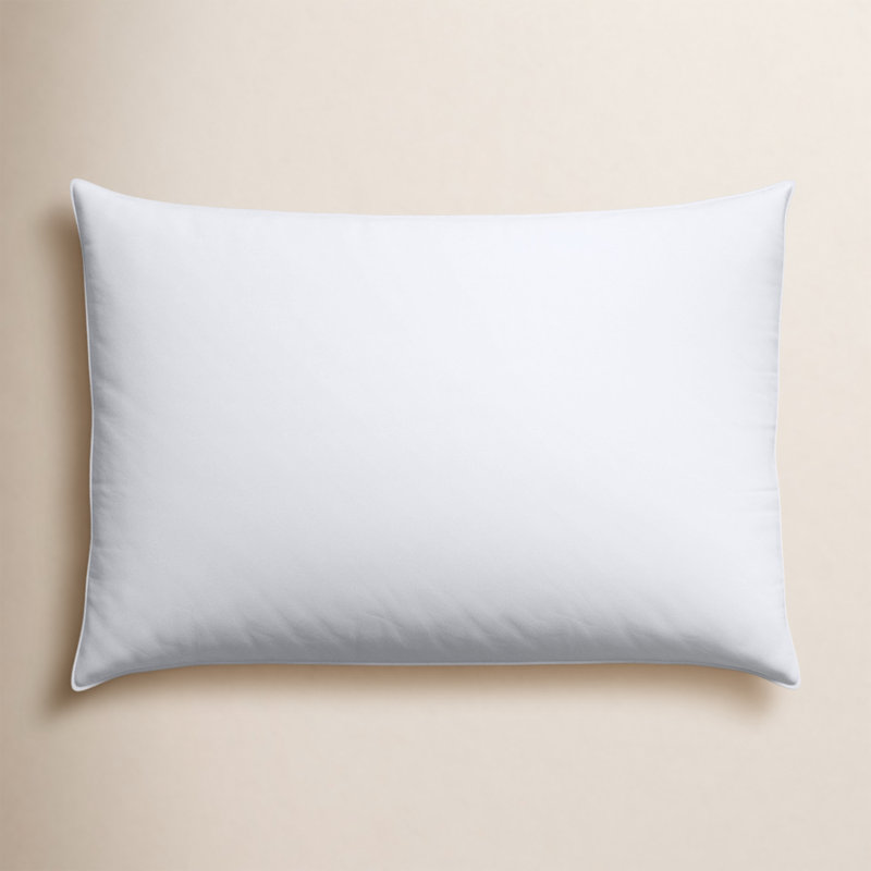 Goose Feather Down Blend Pillow, 100% Cotton Shell, Medium Support Sleep Pillows, Standard, Blanc