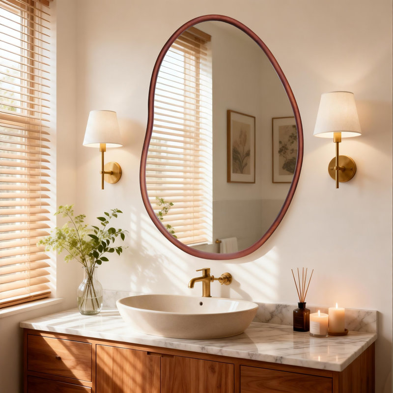 Atharva Solid Wood Mirror, 99cm H x 67.5cm W