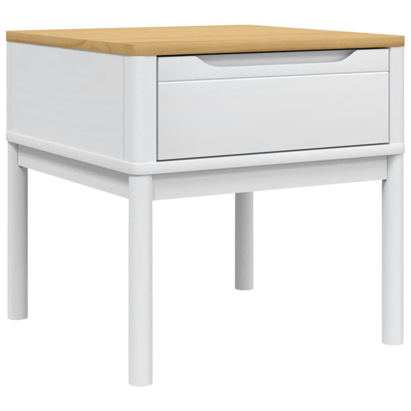 Pantha Solid Wood End Table, White