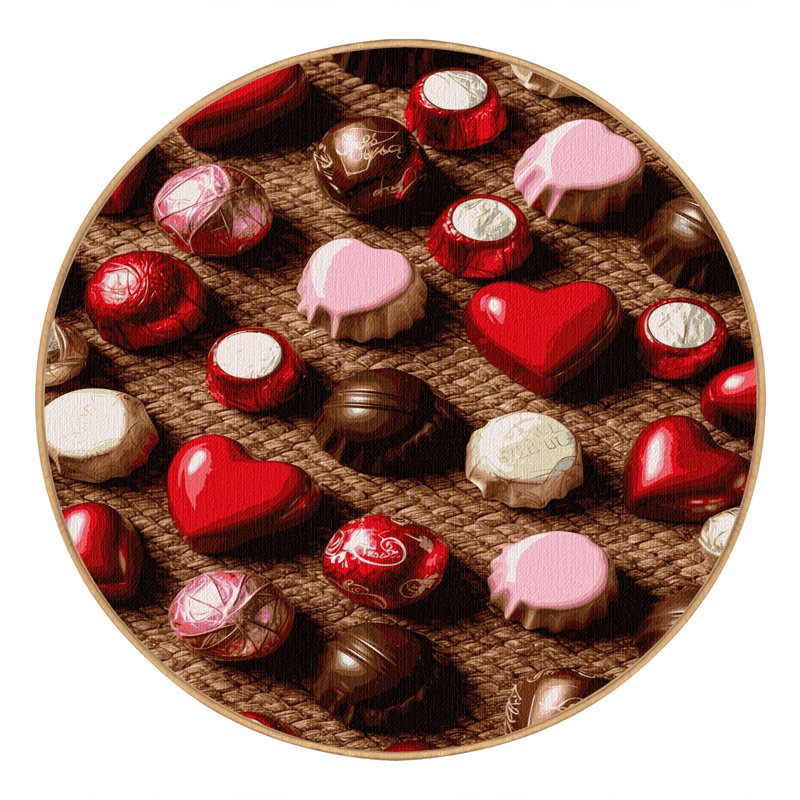  Washable Valentines chocolates Desserts Area Rug, Rectangle 3' x 5'
