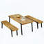 Ensemble 3 pièces de table de salle à manger et banc en bois d'acacia et métal