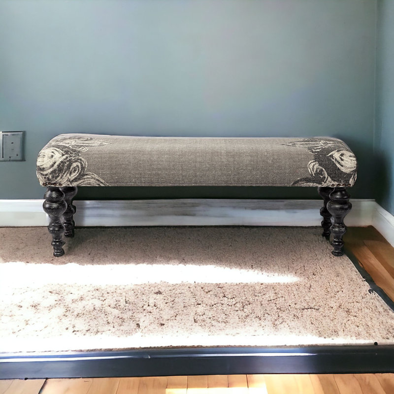 Whipe Cotton Upholstered Bench