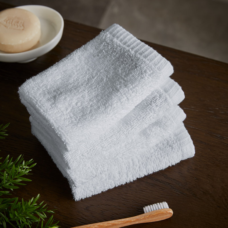Quick Dry Cotton Face Cloth 4 Pack, White