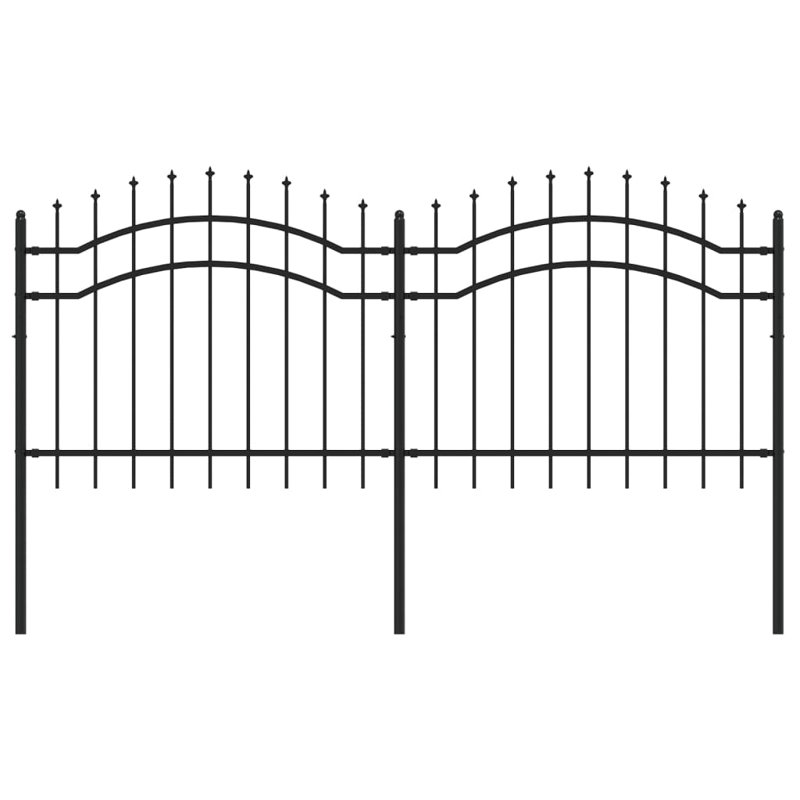 Meyerwood Black Metal Fence Panels Included, 55.12cm H x 94.09cm W