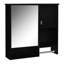 Armoire murale de salle de bain 29 po x 28 po, tablette ajustable, miroir, verre à pharmacie moderne noir-354893046