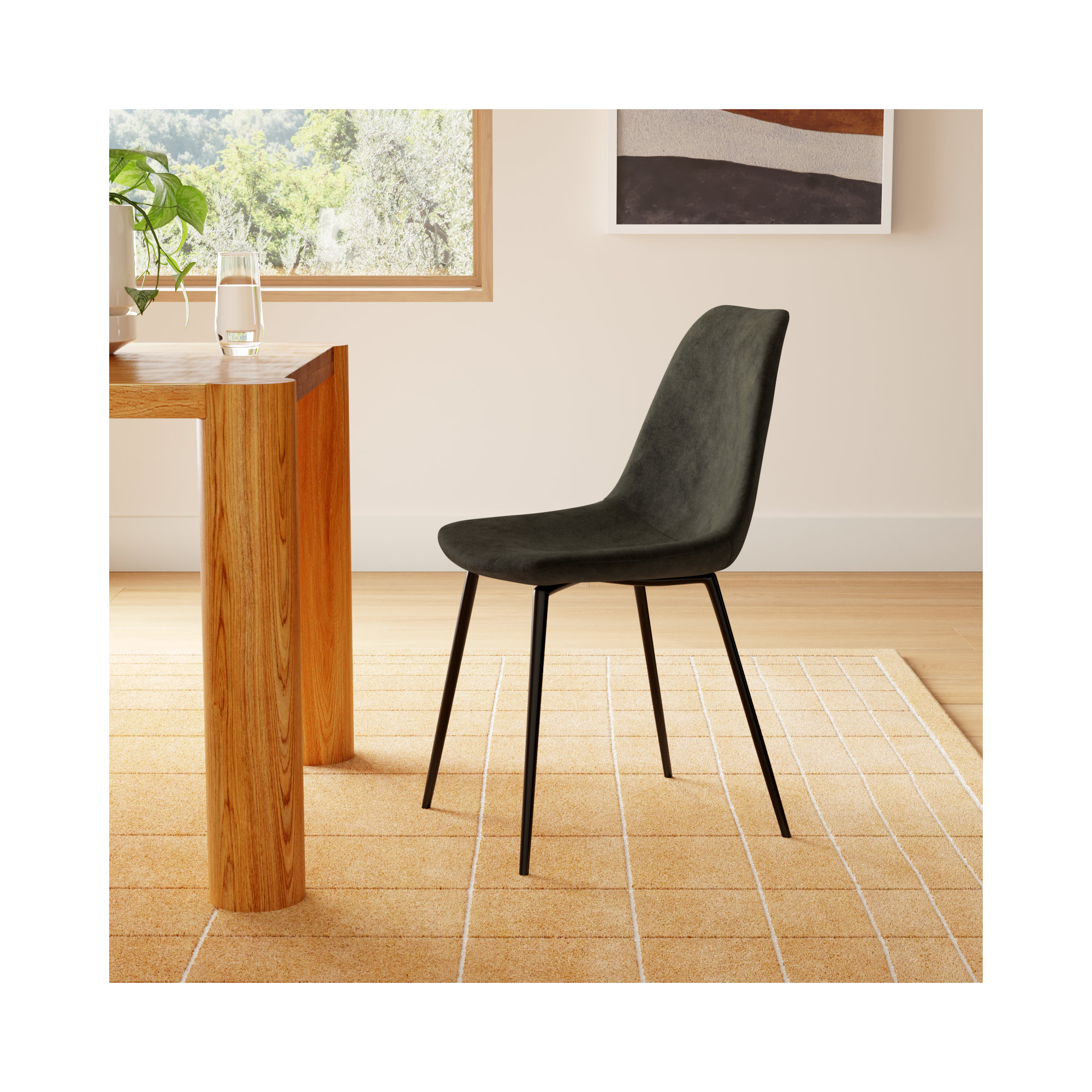 Kody Performance Velvet Dining Chair, Bella Smoke Performance Velvet