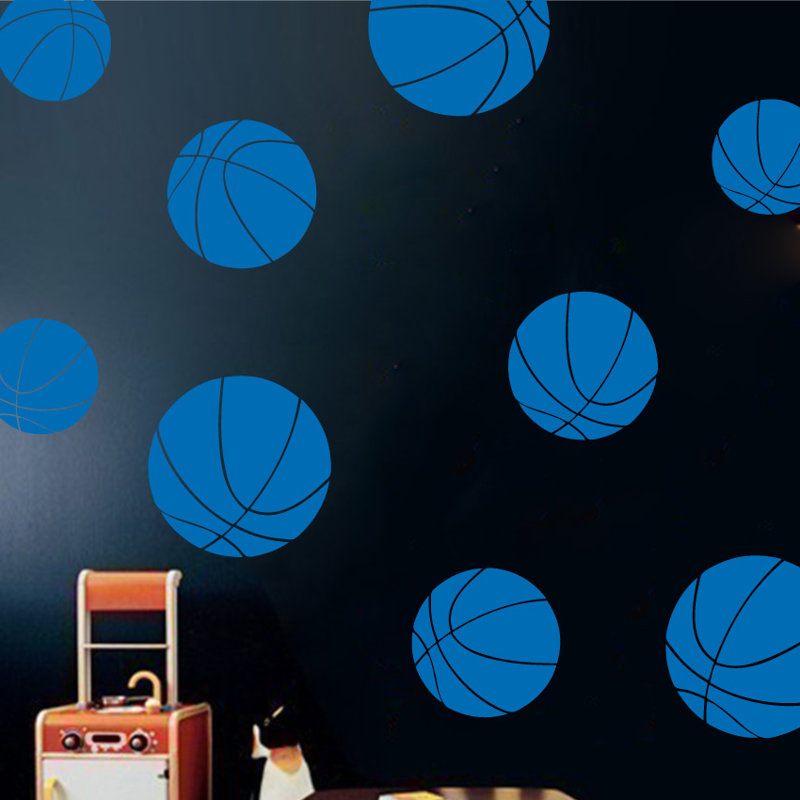 Décalcomanie murale baskets, Bleu azur, H 40 po x l 40 po x P 0,01 po