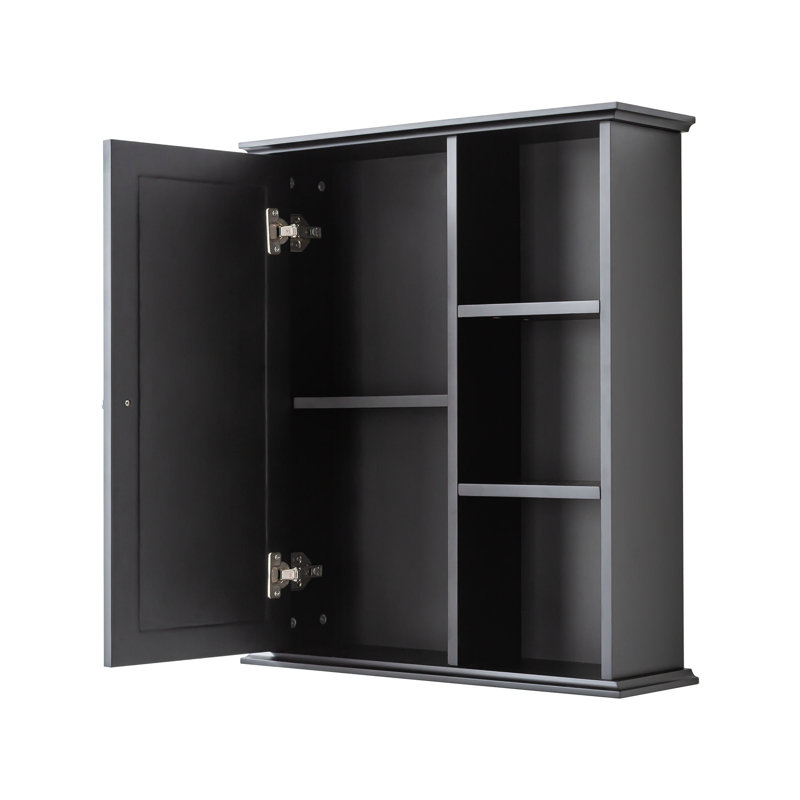 23.6" Bathroom Wall Cabinet For Living Room, Bathroom Storage, Black