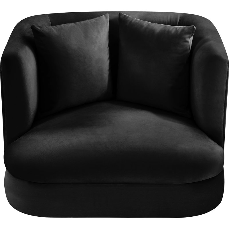 Chaise en velours Ethalind, Velours noir
