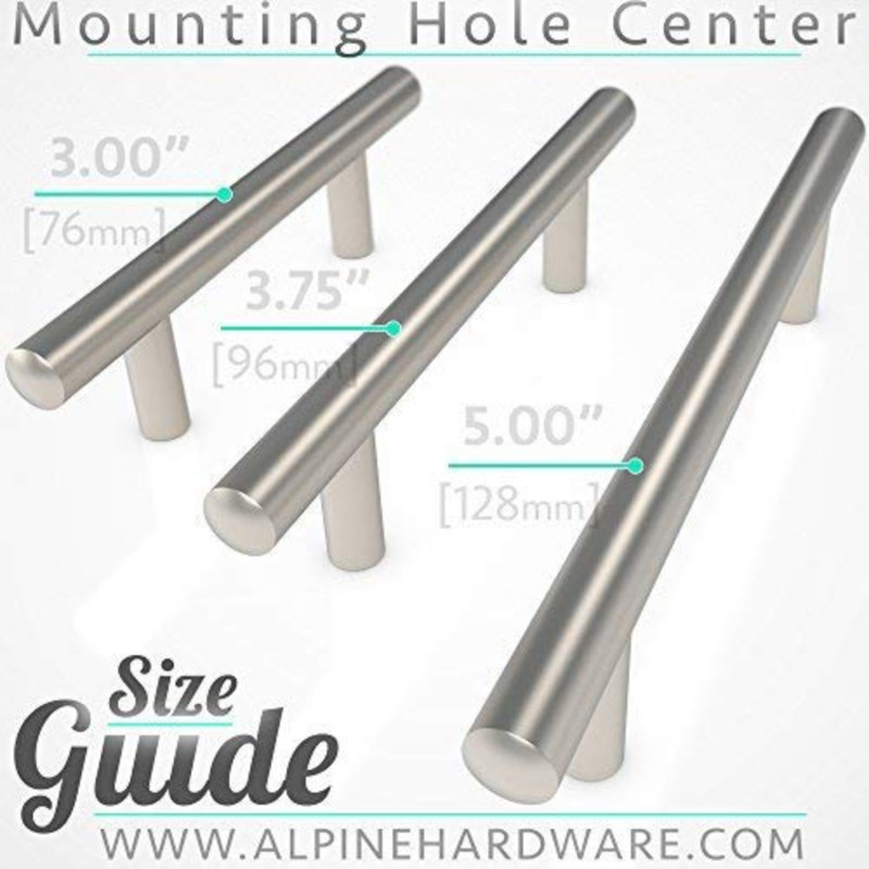 Matte Nickel Stainless Steel Bar Cabinet Handle Set