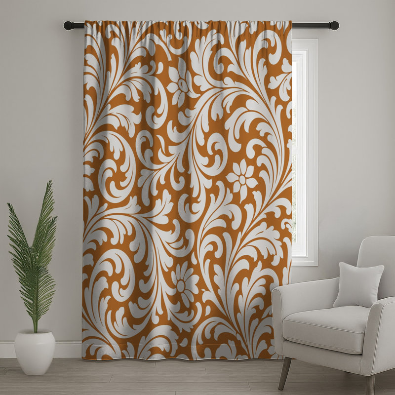 Rideaux de fenêtre en damas blanc à motif floral, voilages et voilages damassés - 1 panneau, 50" x 92" - 1 Panel, Sheer