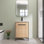 Meuble-lavabo autoportant 24 po avec comptoir en résine blanche et 2 portes d'armoire à fermeture en douceur