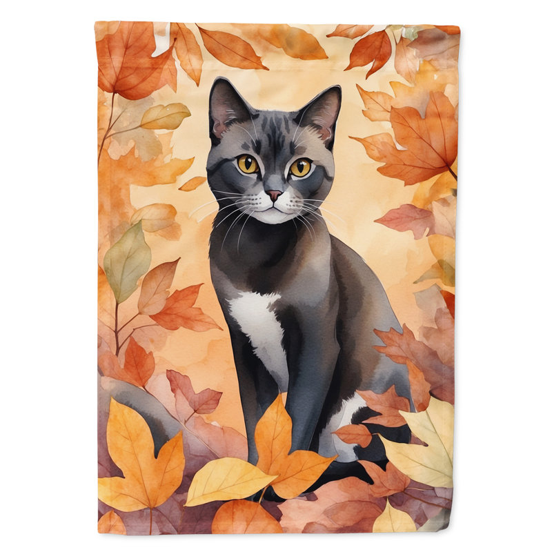 Chat en feuilles d'automne, Asiatique