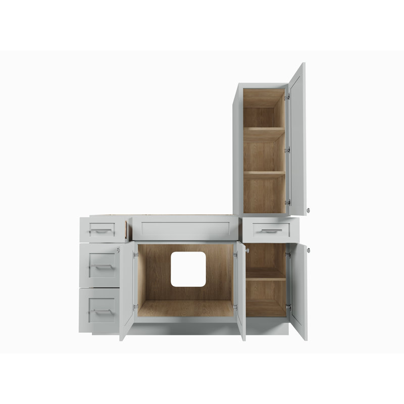 Meuble-lavabo simple 63 po Disar, Gris