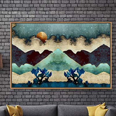 «Natural Abstraction Mountain Scenery Abstract Nature», reproduction sur toile flottante