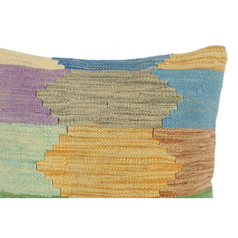 Coussin Kilim tissé à la main Eclectic Turkish Caldwell - 18 po x 18 po