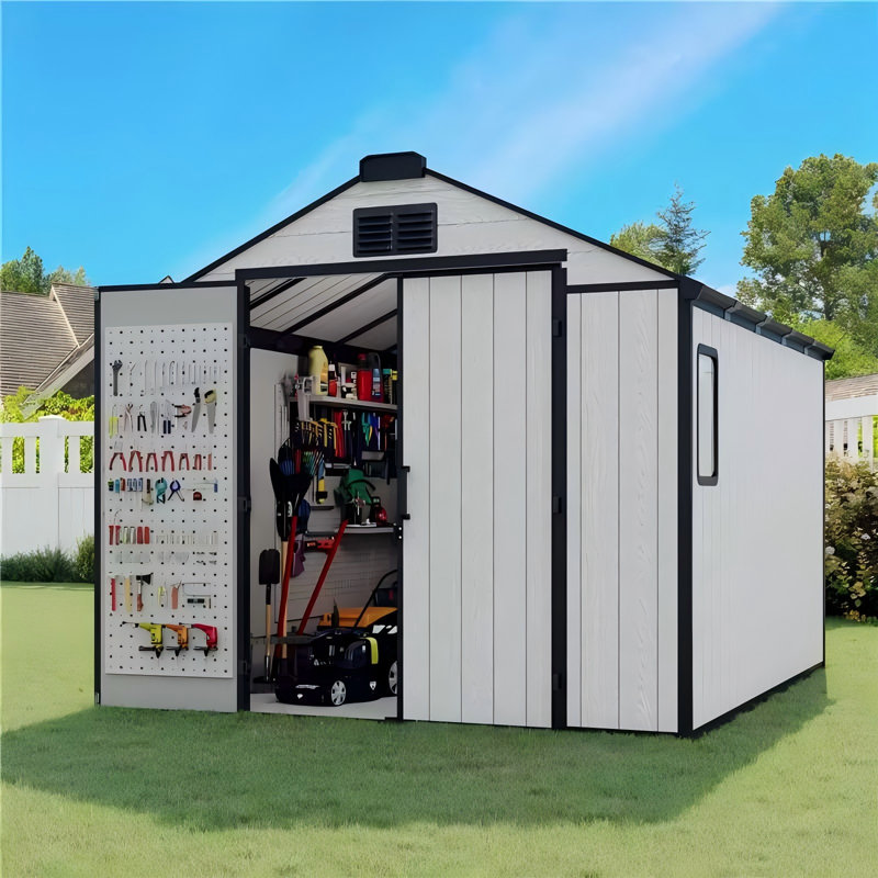 8 FT.W x 10 FT.D Outdoor Resin Storage Shed with Floor, Large Tool Sheds