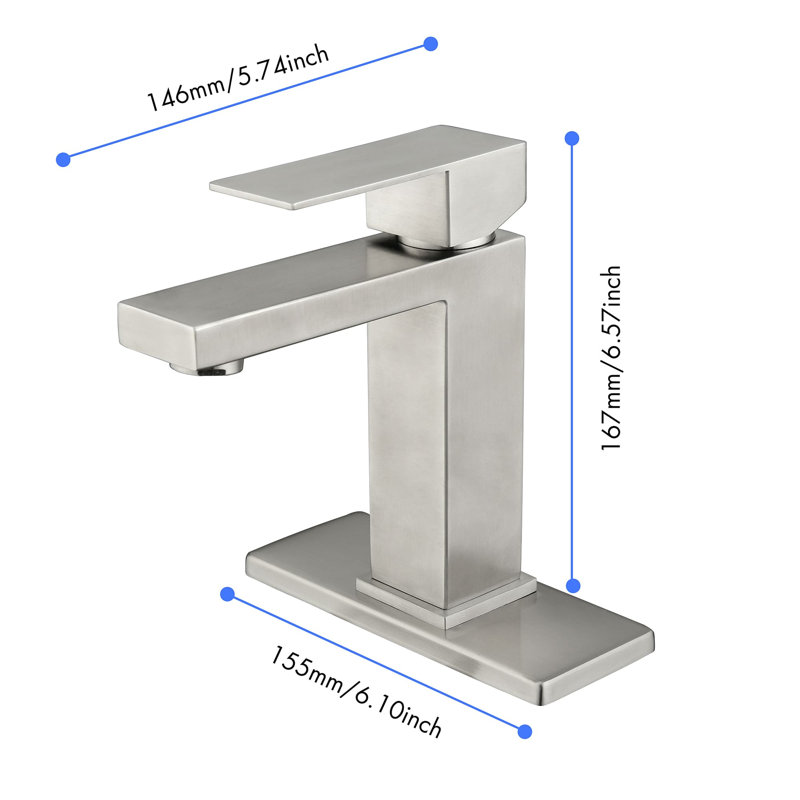 Robinet de salle de bain monocommande Deck, Nickel brossé