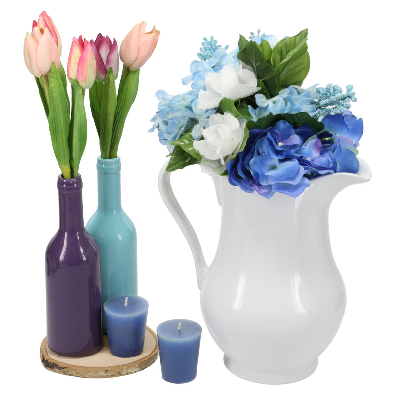 Classic White Porcelain 2-Quart Pitcher with Long Spout