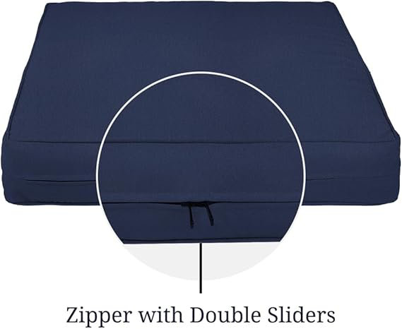 Square Outdoor Cushion Covers For Patio Furniture Sets, Water, Tear & Uv Resistant Polyester Cushion Slipcover With Zippers (pack Of 2) (51 cm W x 51 cm D x 10 cm Thick, Beige)