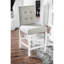 Chaise de salle à manger à hauteur de comptoir (2 pièces), blanc antique, bois massif, dossier avec rembourrage, chaises blanches classiques 2 pièces, fabrication en bois, assise rembourrée, aspect contemporain