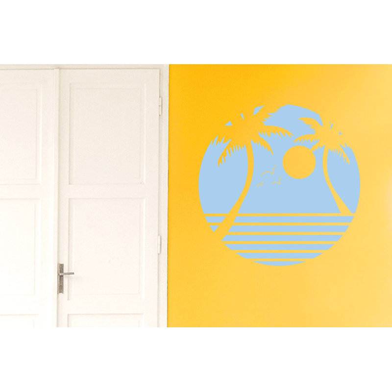 Nautical & Beach Non-Wall Damaging Wall Decal, Light Blue